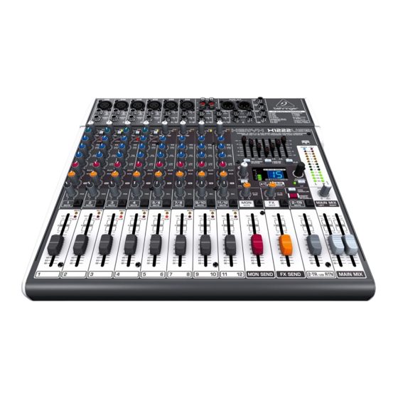 Behringer Xenyx 1222FX Manuel D'utilisation