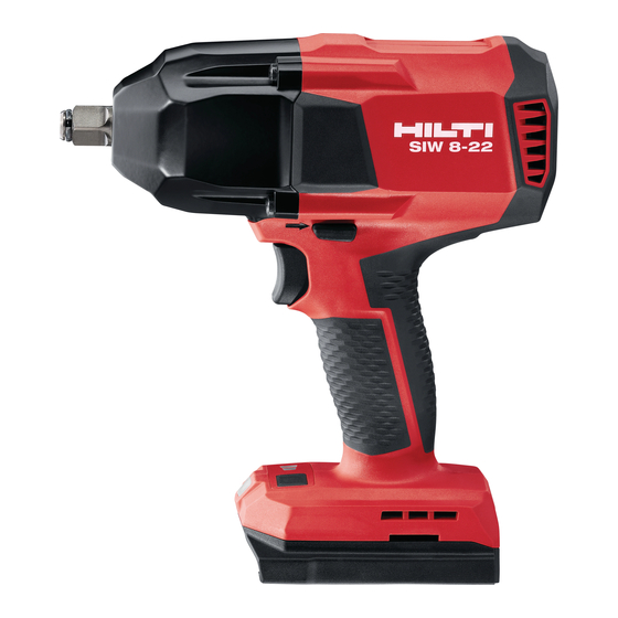 Hilti SIW 8-22 Mode D'emploi Original