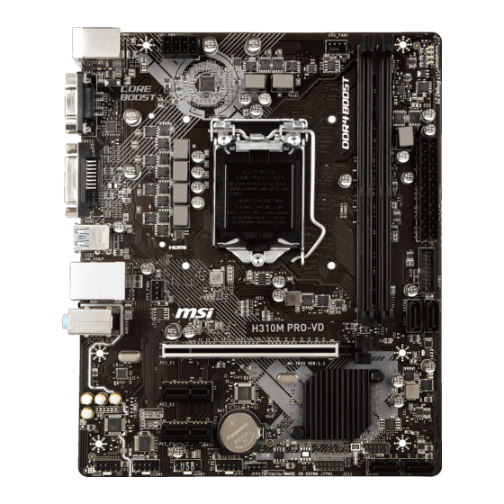 MSI H310M PRO-VH Manuels