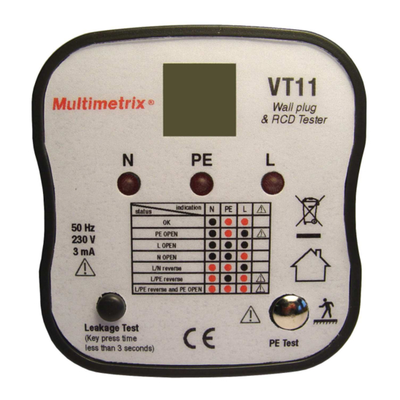 Multimetrix VT11 Notice De Fonctionnement