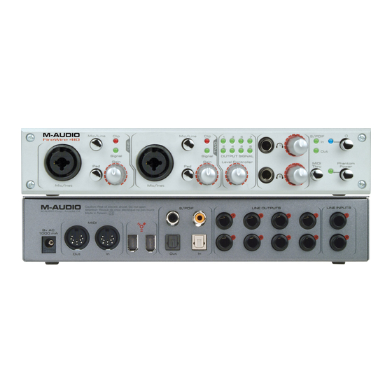 M-Audio FireWire 410 Guide De L'utilisateur