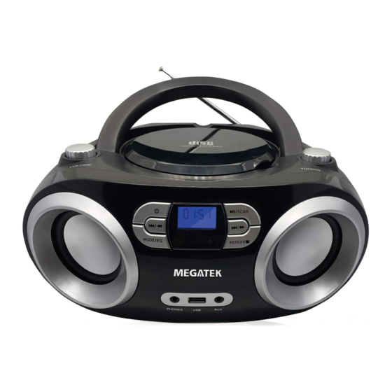 MEGATEK CB-M25BT Manuel D'utilisation