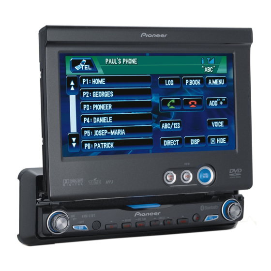 Pioneer AVIC-X1BT Manuel De Fonctionnement