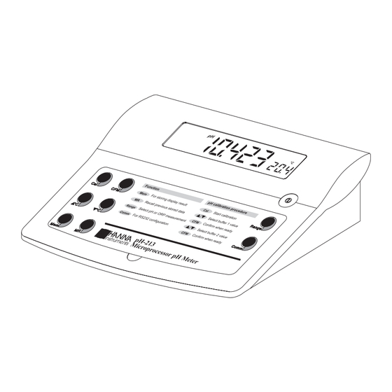 Hanna Instruments pH 210 Manuel D'utilisation