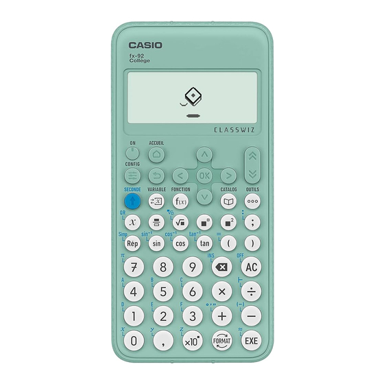 Casio FX-92 College Mode D'emploi