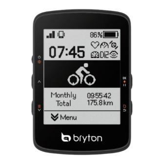 Bryton Rider 460 Manuel D'utilisation