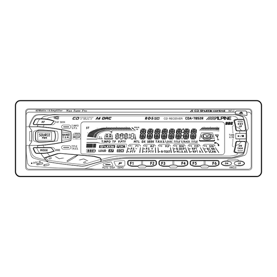 Alpine CDA-7852R Mode D'emploi