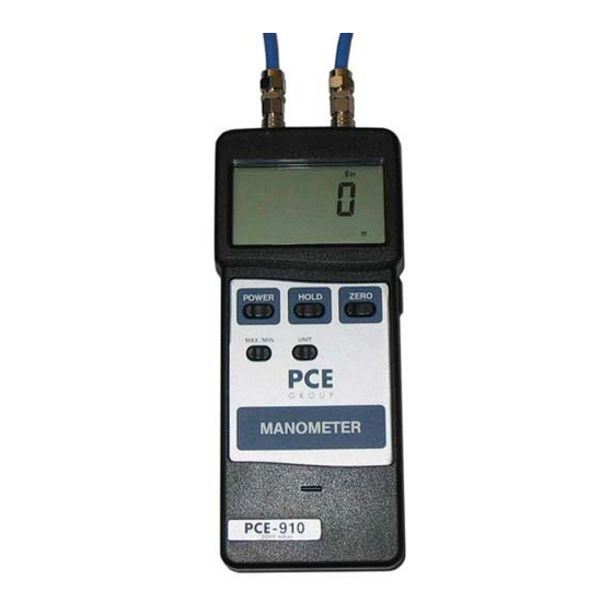 PCE Instruments PCE 910 Mode D'emploi