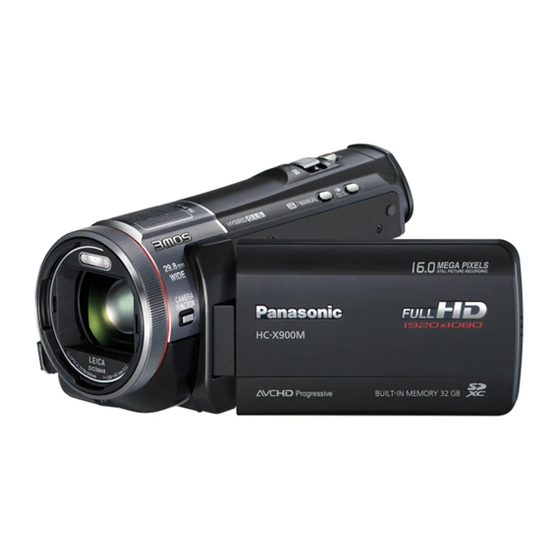 Panasonic HC-X900 Mode D'emploi De Base