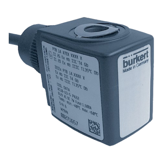 Burkert AC10 PTB 14 ATEX 2023 X Manuel D'utilisation