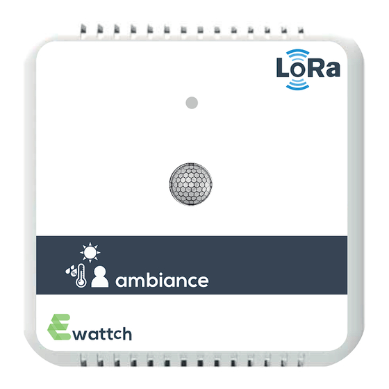 Ewattch AMBIANCE-LoRaWan Notice Technique