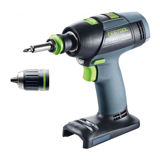 Festool T 18+3 Li Guide D'utilisation