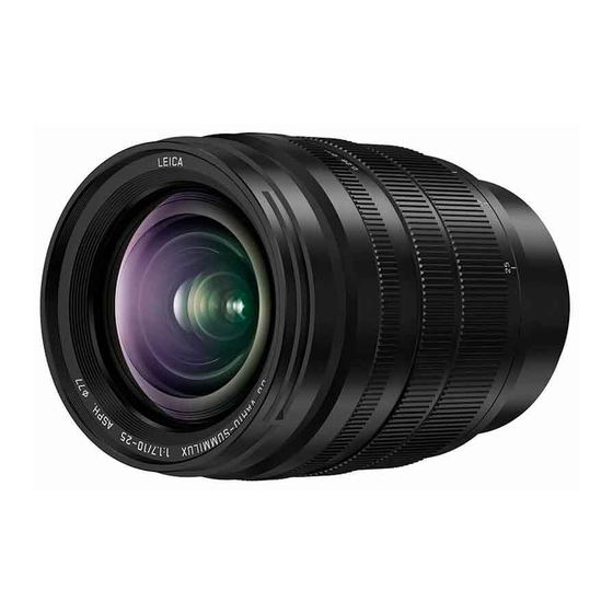 Panasonic Lumix H-X1025 Manuel D'utilisation
