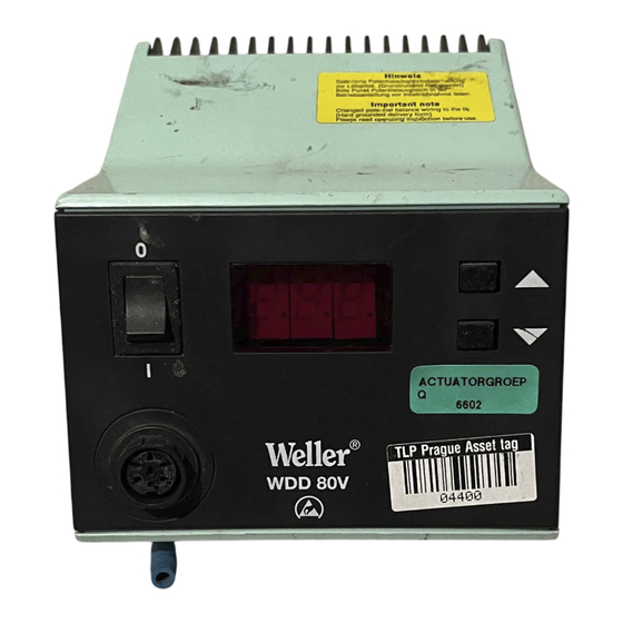 Weller WDD 80V Manuel D'utilisation