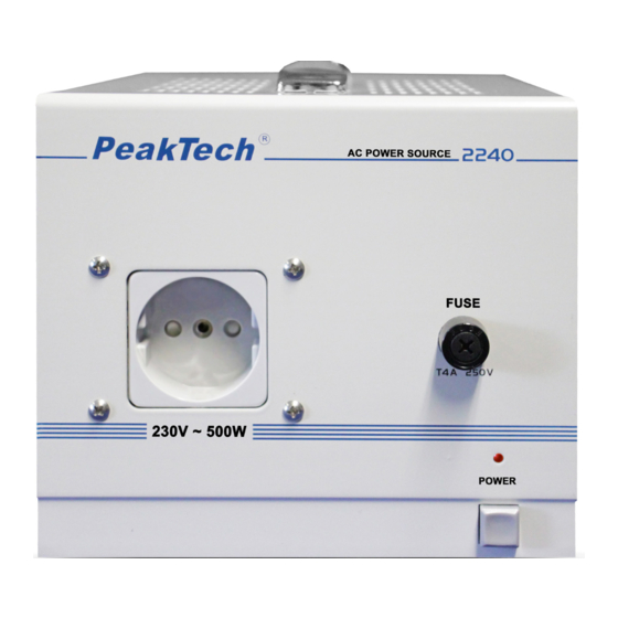 PeakTech 2240 Manuel D'utilisation