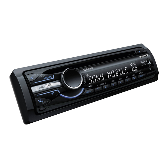 Sony MEX-BT2900 Mode D'emploi