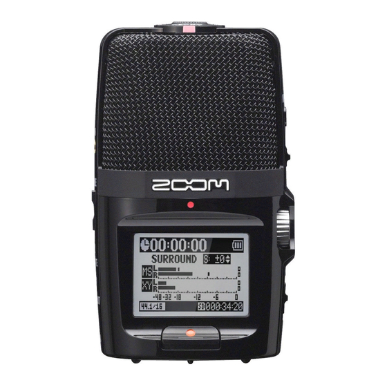 Zoom H2next Mode D'emploi