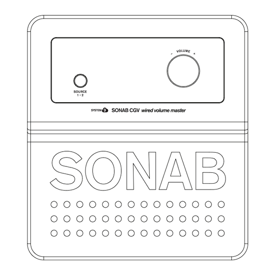 Sonab System 9 CGV wired volume master Manuel D'utilisation