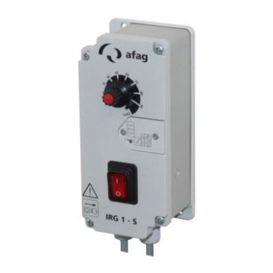 Afag IRG 1-MS Traduction Des Instructions D'utilisation Et D'installation