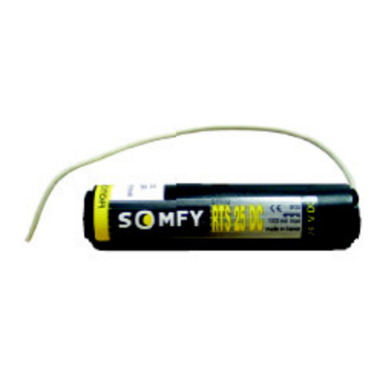 SOMFY RTS 25 DC Instructions De Montage Et Utilisation