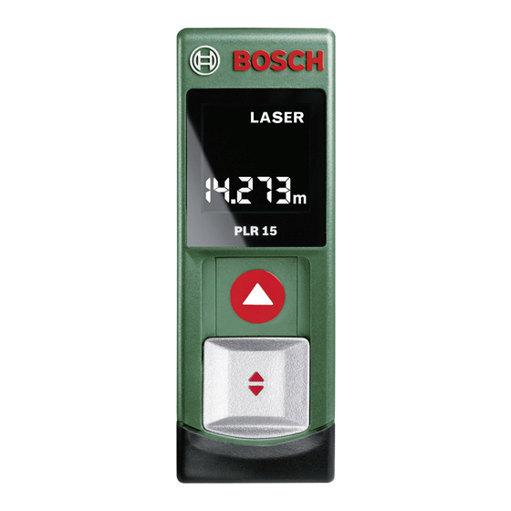 Bosch PLR 15 Notice Originale