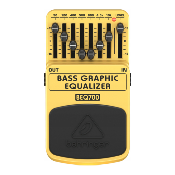 Behringer BEQ700 Manuel De L'utilisateur