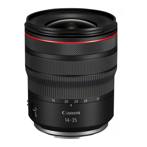 Canon RF 14-35mm F4 L IS USM Mode D'emploi