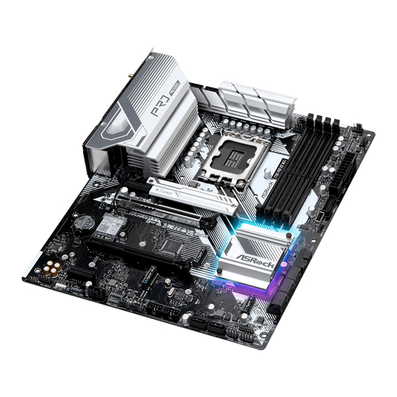 ASROCK Z790 PRO RS WiFi Manuel De L'utilisateur