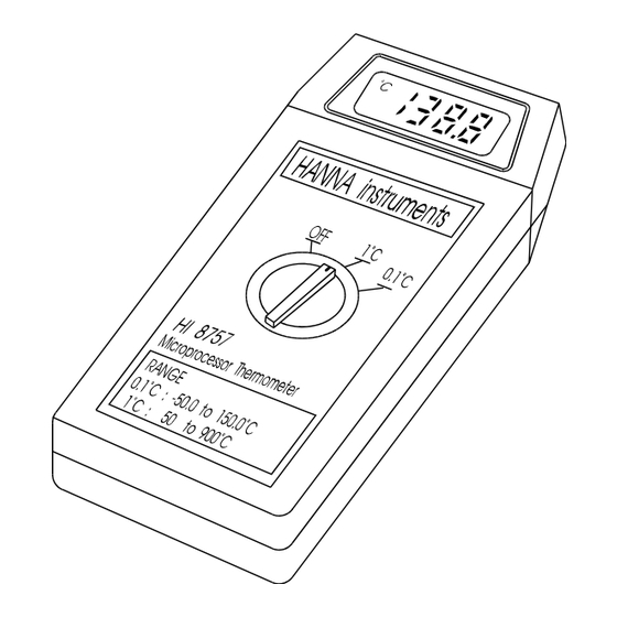 Hanna Instruments HI 8757 Mode D'emploi