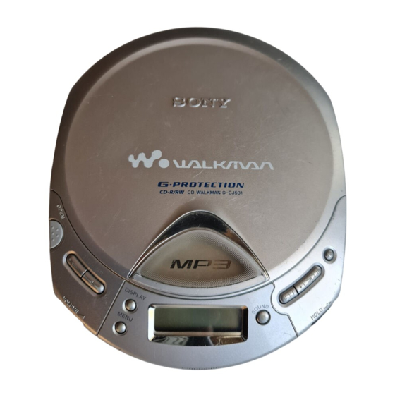 Sony WALKMAN D-CJ501 Mode D'emploi