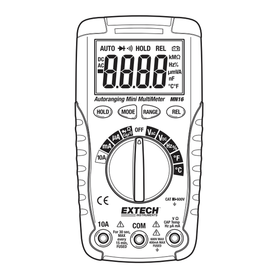 Extech Instruments MN16 Mode D'emploi