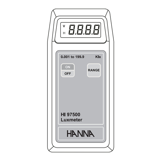 Hanna Instruments HI97500 Manuel D'utilisation