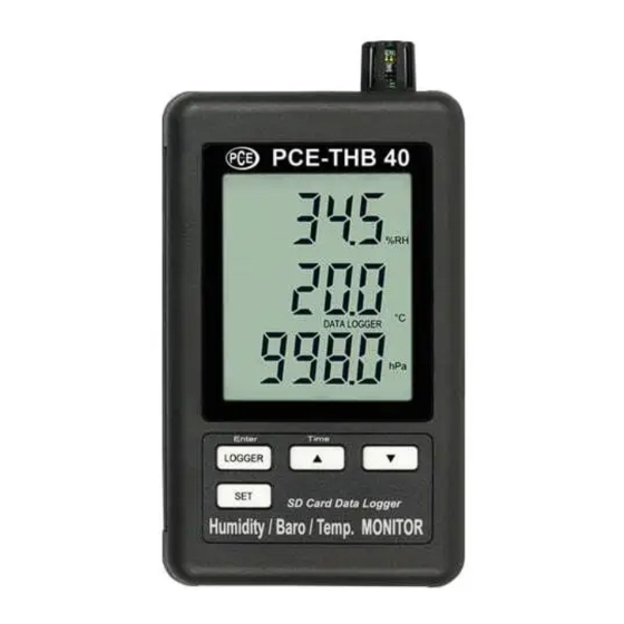 PCE Instruments PCE-THB 40 Manuels