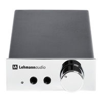 Lehmannaudio Linear SE Mode D'emploi