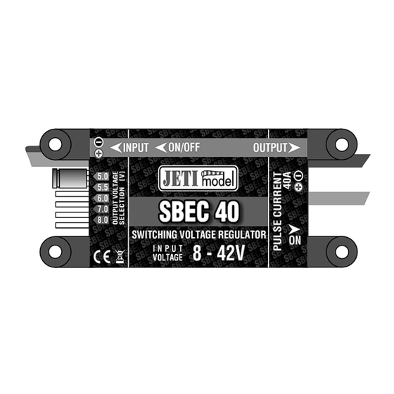 JETI model SBEC 40 Manuel D'utilisation