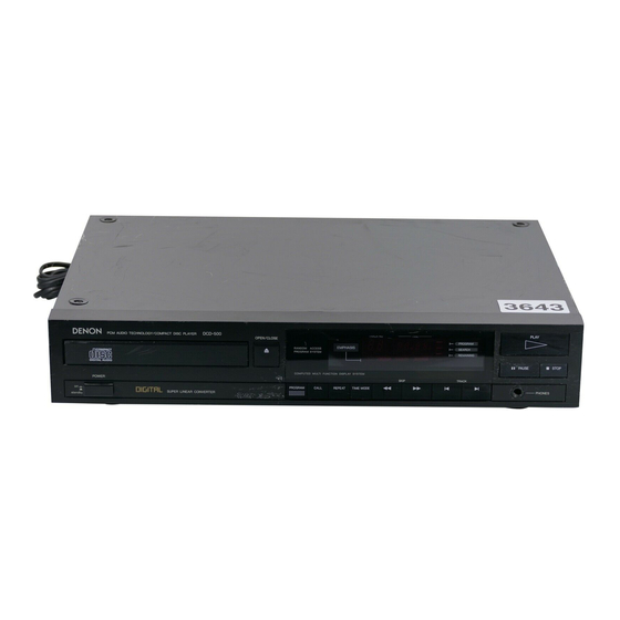Denon DCD500 Mode D'emploi