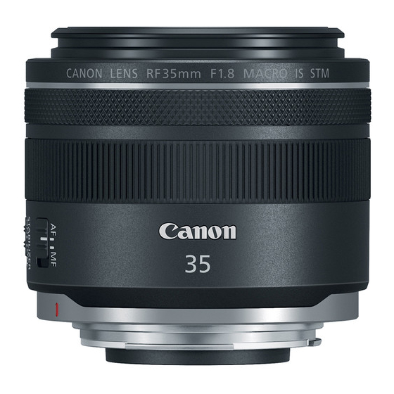 Canon RF 35mm F1.8 MACRO IS STM Mode D'emploi