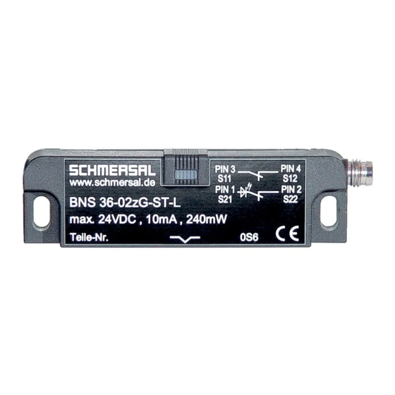 schmersal BNS 36-02/01Z-L Instructions Pour Fonctionnement Et Montage