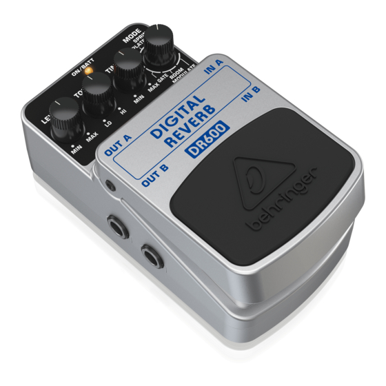 Behringer DR600 Manuel D'utilisation