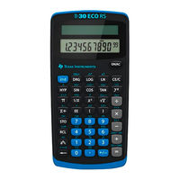 Texas Instruments TI-30 eco RS Manuel D'utilisation