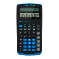 Texas Instruments TI-30 eco RS Mode D'emploi