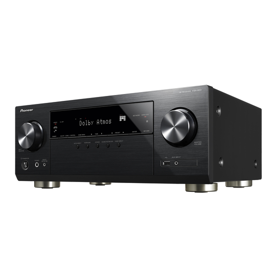 Pioneer VSX-933 Guide De Configuration Initiale