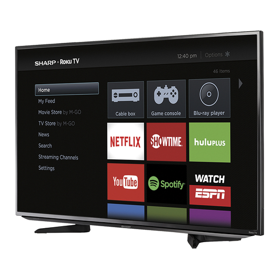 Sharp Roku TV LC-43LB371C Manuels