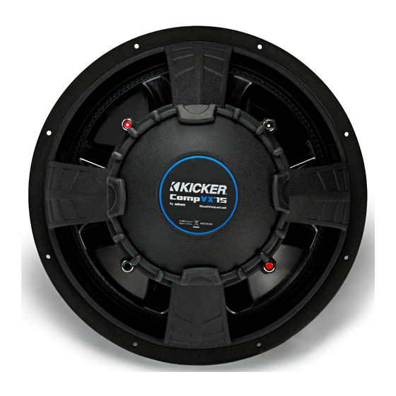 Kicker CompVX CVX10 Manuel D'utilisation