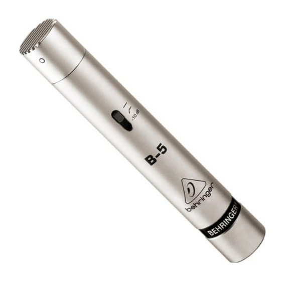 Behringer B5 Manuel D'utilisation