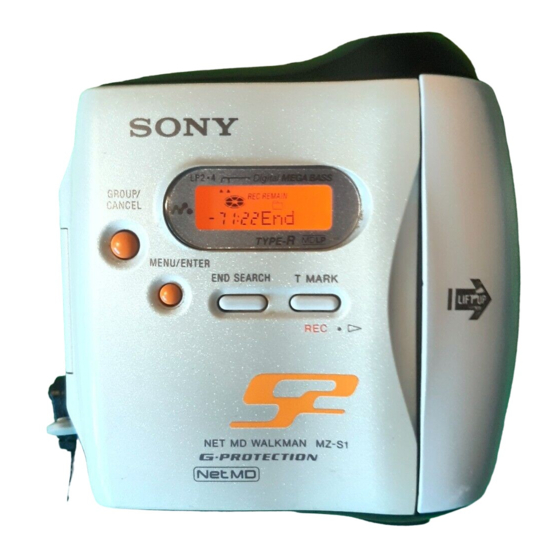 Sony MZ-S1 Mode D'emploi