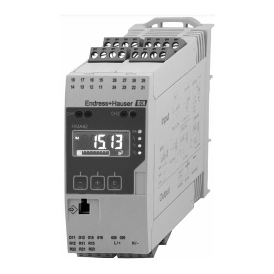 Endress+Hauser RMA42 Manuel De Mise En Service
