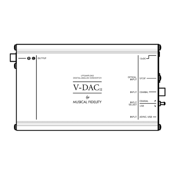 Musical Fidelity V-DAC II Manuel D'utilisation