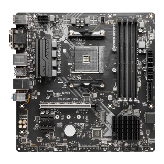 MSI PRO B550M-P GEN3 Manuel D'utilisation