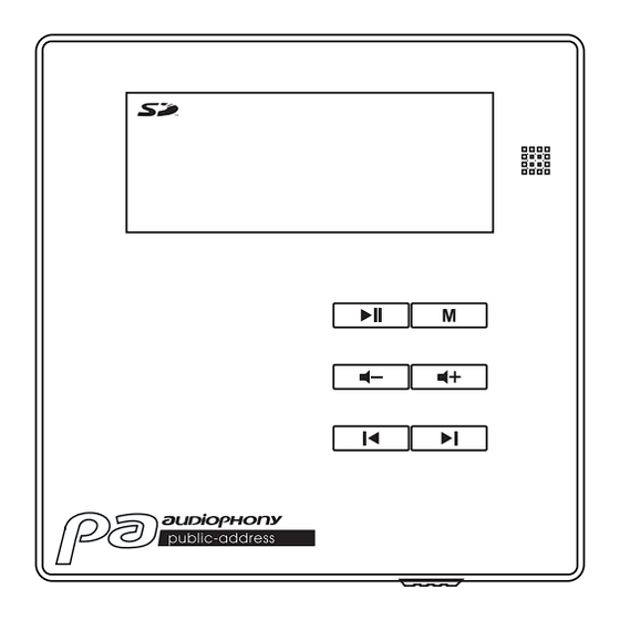 Audiophony PA WALLAMmedia Guide De L'utilisateur